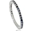 Pompeii3 1/2ct Black Raw Diamond Prong Set Eternity Ring 14k White Gold In Multi