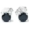 Pompeii3 1/2ct Black Spinel Studs Earrings 14k White Gold In Multi