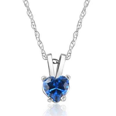 Pompeii3 1/2ct Blue Heart Shape Sapphire 14k White Gold In Multi
