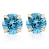 Pompeii3 1/2ct Blue Lab Grown Diamond Studs 14k Yellow Gold Earrings In Multi
