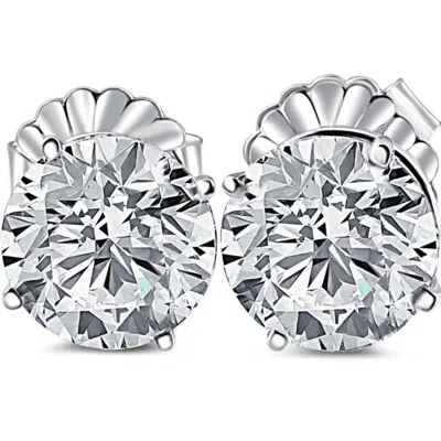 Pompeii3 12ct Certified Lab Grown Diamond Studs In 14k White Gold In Metallic