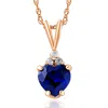 Pompeii3 1/2ct Diamond & Blue Sapphire Heart Pendant 10k Rose Gold In Multi