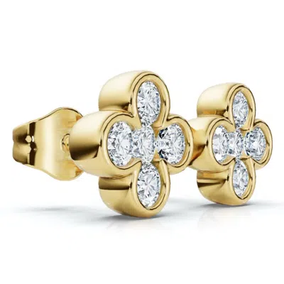 Pompeii3 1/2ct Diamond Bezel Earrings Women's White Or Yellow Gold Lab Grown