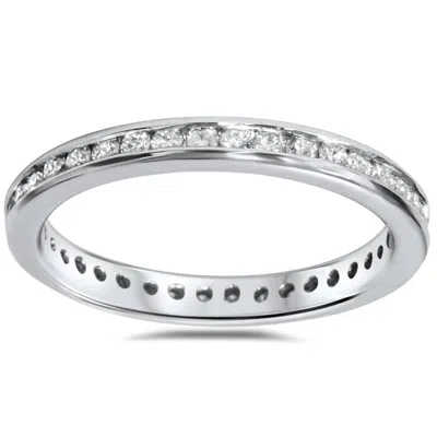 Pompeii3 1/2ct Diamond Channel Set Eternity Ring 14k White Gold In Multi