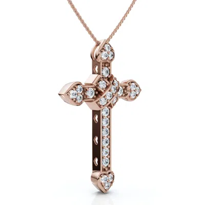 Pompeii3 1/2ct Diamond Cross Lab Grown 14k Gold 1.25" Tall