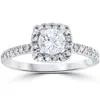 Pompeii3 1/2ct Diamond Cushion Halo Engagement Ring 10k White Gold In Multi