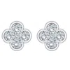 Pompeii3 1/2ct Diamond Earrings Women's Fashion Clover White Or Yellow Gold Lab Grown In Silver