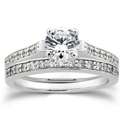 Pompeii3 1/2ct Diamond Engagement Matching Wedding 14k White Gold Ring Set In Multi