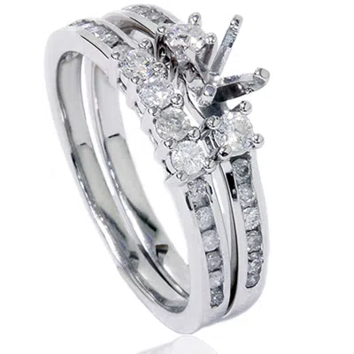 Pompeii3 1/2ct Diamond Engagement Wedding Ring Semi Mount 14k White Gold In Multi