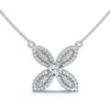 Pompeii3 1/2ct Diamond Flower Pendant 14k Gold 18" Necklace Lab Grown Ef/vs In Metallic