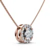 Pompeii3 1/2ct Diamond Halo Pendant Lab Grown 18" Necklace Ef/vs In Multi