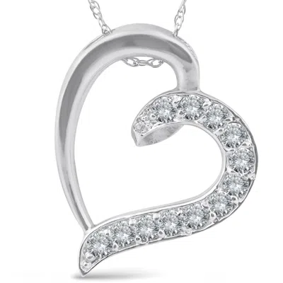 Pompeii3 1/2ct Diamond Heart Pendant 10k White Gold In Multi