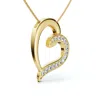 Pompeii3 1/2ct Diamond Heart Pendant Gold 18" Necklace Lab Grown In Multi