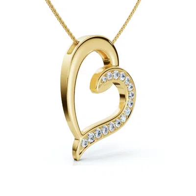 Pompeii3 1/2ct Diamond Heart Pendant Gold 18" Necklace Lab Grown In Multi