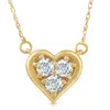 Pompeii3 1/2ct Diamond Heart Pendant In 14k White Yellow Or Rose Gold 18" Necklace In Multi