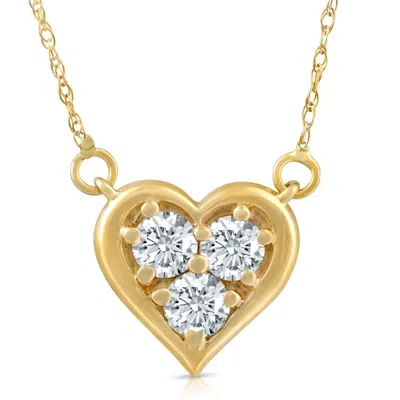 Pompeii3 1/2ct Diamond Heart Pendant 14k White Yellow Or Rose Gold Lab Grown Necklace In Silver