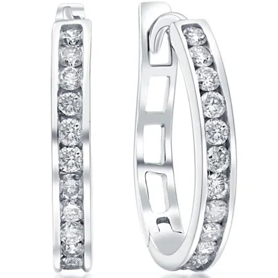 Pompeii3 1/2ct Diamond Hoops In 10k White Or Yellow Gold