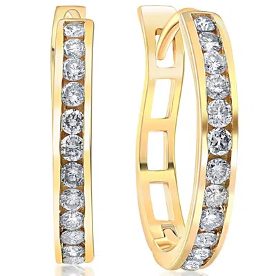 Pompeii3 1/2ct Diamond Hoops In 10k White Or Yellow Gold