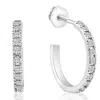 Pompeii3 1/2ct Diamond Hoops With Screw Backs 10k White Gold 1/2" Tall In Multi
