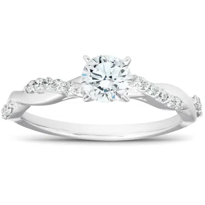 Pompeii3 1/2ct Diamond Infinity Engagement Ring Womens 14k White Gold Interwoven Band In Metallic