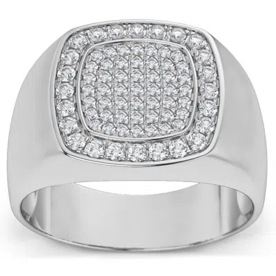 Pompeii3 1/2ct Diamond Men's Wedding Ring Anniversary Band In White, Yellow, Or Rose Gold In Silver