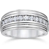 Pompeii3 1/2ct Diamond Men's Wedding Ring White, Yellow, Rose Gold Or Platinum Lab Grown In Multi