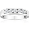 Pompeii3 1/2ct Diamond Mens Wedding Ring Channel Set High Polished Band 14k White Gold In Multi
