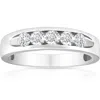Pompeii3 1/2ct Diamond Mens Wedding Ring Channel Set High Polished Band 14k White Gold In Silver