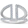 Pompeii3 1/2ct Diamond Ring Open Fashion Right Hand Split Band White Gold In Silver