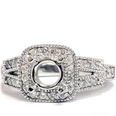 Pompeii3 1/2ct Diamond Semi Mount Antique Engagement Setting In Multi