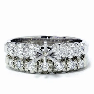 Pompeii3 1/2ct Diamond Semi Mount Engagement Wedding Ring Set In Multi