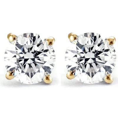 Pompeii3 1/2ct Diamond Studs 14k Yellow Gold In Multi