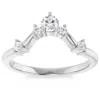 POMPEII3 1/2CT DIAMOND V SHAPE CONTOUR WEDDING GUARD RING LAB GROWN 14K GOLD