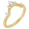 Pompeii3 1/2ct Diamond V Shape Contour Wedding Guard Ring Lab Grown 14k Gold In Multi