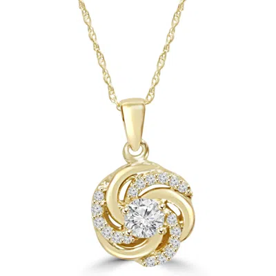 Pompeii3 1/2ct Diamond Vintage Circle Braided Pendant 14k Yellow Gold In Multi