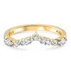 Pompeii3 1/2ct Diamond Wedding Curved Guard Ring 14k Yellow Gold Lab Grown In White