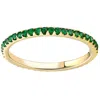 Pompeii3 1/2ct Emerald Eternity Ring Anniversary Band 10k Yellow Gold In Multi