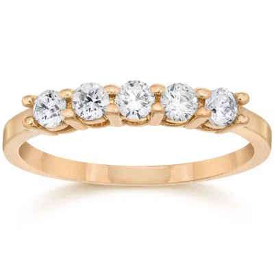 Pompeii3 1/2ct Five Stone Diamond Ring 10k Rose Gold In Multi