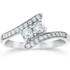Pompeii3 1/2ct Forever Us Diamond Two Stone Ring 10k White Gold In Silver