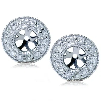 Pompeii3 1/2ct Halo Diamond Earring Jackets 14k White Gold (2-5mm) In Silver