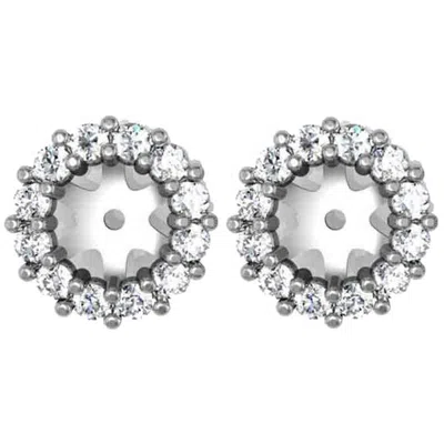 Pompeii3 1/2ct Halo Diamond Earring Jackets 14k White Gold (5-5.5mm)