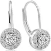 Pompeii3 1/2ct Halo Diamond Hoops With Lever Backs In White Or Yellow Gold In Silver