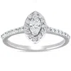 Pompeii3 1/2ct Halo Marquise Diamond Engagement 14k White Gold Ring Lab Grown In Silver