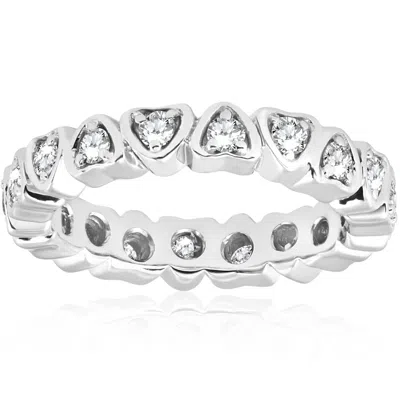 Pompeii3 1/2ct Heart Shape Diamond Eternity Ring 14k White Gold In Multi