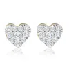 Pompeii3 1/2ct Heart Shape Diamond Studs Yellow Gold Lab Grown 7mm Women's Earrings In Multi