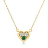 Pompeii3 1/2ct Heart Shape Emerald & Diamond Pendant 10k Gold Women's Necklace Lab Grown In Multi