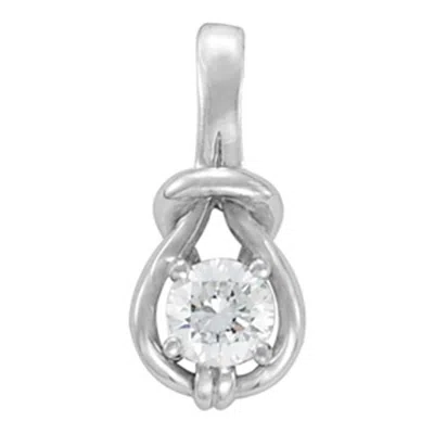 Pompeii3 1/2ct Love Knot Round Solitaire Diamond Pendant In Multi
