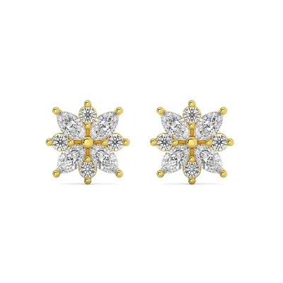 Pompeii3 1/2ct Marquise Star Diamond Earrings 14k Gold Earrings Lab Grown In Multi