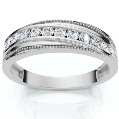 Pompeii3 1/2ct Men's Diamond Wedding Anniversary Ring 10k Gold Lab Grown Channel Set In Purple