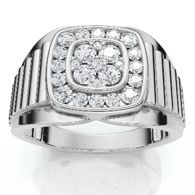 Pompeii3 1/2ct Men's Everett Diamond Wedding Ring 10k Gold Anniversary Band Lab Grown In Metallic